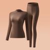 Conjunto de Ropa Interior Térmica de Manga Larga con Cuello Medio Alto para Otoño e Invierno para Mujer