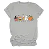Amazon Wish site independente moda casual feminina maçã livro lápis fantasma abóbora gola redonda manga curta camiseta