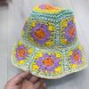 Sombrero de Paja de Flores Frescas Estilo Coreano Sombrero de Paja Bordado Casual de Playa Sombrilla Sombrero de Pescador Sombrero de Cubeta Primavera y Verano