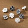 Plata S925 Usado Botones de Flor de Seis Pétalos Hebilla de Conexión para Pulsera Semiterminada Accesorios Knockstring para Pulsera DIY Hecha a Mano S1480