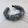 Aro de cabelo de malha plissada com miçangas feito à mão, luxo acessível, alto, craniano, todos os tipos de rosto elegante, mostrável, pequenos grampos de cabelo, aro de cabelo feminino