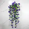 Patio al aire libre Flores artificiales Eucalipto Gloria de la mañana Flores de seda Hogar Boda Decoración de boda Colgante de pared Flor de ratán Enredadera