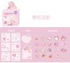 Pegatinas en caja Yi niao pequeñas rosas y serie perro Pacha caricatura linda con tarjeta de mensaje pegatinas decorativas para diario