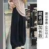 Pantalones grises suaves de pierna ancha con protección solar para mujer, estilo fino de verano, corte casual suelto coreano, talla petite, pantalones de pierna ancha relajados y frescos