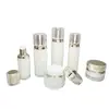 Botella de Esencia para Contorno de Ojos de Pared Gruesa Set de Botellas Cosméticas Cilíndricas Paquete de Acrílico para Cuidado de la Piel Material 100ml120ml