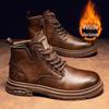 Botas Martin Acolchoadas com Lã Quentes e Espessas Masculinas Cano Alto Clássicas Sapatos Moda e Confortáveis Inverno Salto Alto Estilo Britânico Botas Plataforma