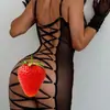 Lencería Sexy Transfronteriza con Tirantes, Falda Bodycon, Atractivo Uniforme de Cama Transparente, Tentación de Deseo Puro Ropa de Dormir para Discoteca