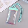 Bolsa Impermeável Transparente Colorida com Tela Sensível ao Toque Pronta para Uso Natação Delivery Celular Pendurar no Pescoço Capa Impermeável de TPU