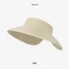 Sombrero de Sol de Verano para Mujer con Ala Ancha, Sombrero de Playa de Paja Trenzada para Cola de Caballo, Sombrero de Sol para Viaje, Sombrero de Copa Abierta, Transfronterizo