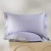 Funda de almohada de algodón puro de alta densidad, 100 hilos, con bordes anchos, funda de almohada de satén de algodón de fibra larga de lujo ligero, funda de almohada 100% algodón, pieza individual
