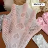 Zapatos y Accesorios: Calcetines de Algodón para Niñas, Calcetines Blancos de Encaje Estilo Ballet, Calcetines de Malla Finos de Verano Estilo Coreano con Corazones para Pantorrilla para Niñas