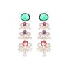 Novos brincos de borla em forma de contraste de flor, brincos femininos de prata s925, pino fashion, vestido leve de luxo, banquete, brinco de gota de alta qualidade
