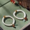 Fresco elegante elegante elegante elegante raíz de Bodhi de jade blanco pulsera creativa cuentas de Buda Wenwan nicho pulsera para amigas