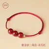 Pulseira de Fio Vermelho para Ano do Zodíaco Feminino, Pulseira Original de Cinábrio Mineral, Pulseira da Sorte para Homens, Cordão de Pé da Sorte, Amuleto de Contas da Fortuna