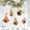 Jardim de Infância Ninho de Pássaro Decoração Suspensa Criativa Ambiental Estilo Floresta Material de Arranjo de Ambiente de Canto Natural Pingente Folha Verde Cipó Ninho de Pássaro