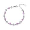 Pulsera de Cristal Azul con Forma de Corazón Estilo Bosque Literario Bañada en Plata Estilo Coreano para Mujer con Diamantes Zircón Azul Pulsera de Amor Joyería al por Mayor