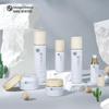 Conjunto de sub-embalagens de viagem ins Wind 130ml frasco de pressão para loção creme de dia de vidro redondo reto creme para sardas frasco de creme