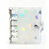 Caderno de folhas soltas A5A6 capa macia de reposição portátil A7 coração a laser transparente fecho de pressão álbum de armazenamento de adesivos de cartão pequeno