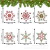 Nuevo juego de 12 piezas de adornos navideños, colgante decorativo navideño de madera con cordón, adecuado para la decoración del jardín del hogar.