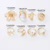 Conjunto de Anillos de Flor de Doble Capa de Moda Transfronteriza Europea y Americana, Moderno Elegante, Anillo Versátil y Sencillo, Elegante Conjunto de Múltiples Piezas