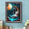 Pintura de diamantes DIY con mosaico de Amazon, gato de color, pintura de ladrillo de diamantes completa, punto de cruz, pintura decorativa, fabricantes transfronterizos, lote