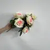 Selección Transfronteriza de 10 Rosas Artificiales de París, Flores Falsas, Flores de Seda, Ramos de Boda, Venta al por Mayor y al por Menor para Bodas
