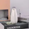 Vaso de cerâmica branca queimada simples moderna flor seca organizada por atacado decoração criativa para casa artesanato ornamentos