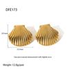 Europa y Estados Unidos transfronterizo INS red rojo creativo serie oceánica aretes de concha oro 18K acero inoxidable exagerados aretes de alta gama