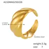 Anillo de apertura roscada estilo europeo y americano de azúcar acero inoxidable PVD chapado al vacío oro de 18k anillo de dedo alimenticio para mujer color duradero joyería de mano