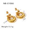 Pendientes populares estilo INS en forma de C, estrella de ocho puntas brillante con incrustaciones de perlas, forma de corazón, acero inoxidable, chapados en oro, no se decoloran