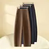 Pantalones de Pierna Ancha de Cintura Alta Personalizados Otoño/Invierno para Mujer, Adelgazantes, Buena Caída, Pierna Recta, Pantalones Casuales Sueltos, Versátiles para Ir al Trabajo, Eventos