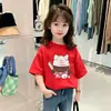 Ropa Infantil Nuevo Estilo Camiseta de Manga Corta para Niños Verano 2026 Camisa Fina de Algodón de Media Manga para Niñas Cuello Redondo Top Casual
