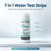 Papel de prueba para piscinas 7 en 1, papel de prueba de pH, papel de prueba de calidad del agua, papel de prueba de cloro residual, papel de prueba de pH, papel de prueba de cloro residual