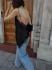 Para Exportación Transfronteriza Spot Estilo Europeo y Americano Verano 2025 Nuevo Vestido Corto Asimétrico con Tirantes de Encaje para Mujer