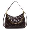 Bolso Cruzado Simple Acolchado Estilo Tweed para Mujer 2025 Otoño Nuevo Moda de Nicho Bolso de Hombro con Cadena para el Brazo