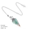 Colgante de Péndulo de Cristal Natural Más Vendido Transfronterizo Corona Accesorios de Yoga Meditación Cono Hexagonal Frecuencia Ajustable Péndulo de Resina