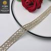 Cinta dorada de encaje pequeño de 1,5 cm, accesorio bilateral para prendas, borde recto, cinturón, joyería, bricolaje, código de barras dorado.