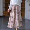 Tiro Real de la Nueva Falda de Verano Estilo Pastoral con Cintura Elástica Estampada Versátil para Reducir la Edad para Mujer 5141