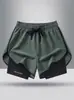 Venta al por mayor del fabricante Exportación transfronteriza Pantalones cortos de seda helada para hombre Verano Tres puntos Pantalones deportivos de playa Secado rápido Correr Fitness Entrenamiento