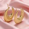 Pendientes Lele Jewelry Geométricos de Croissant de Acero de Titanio Europeos y Americanos Nuevos de Acero Inoxidable Dorado Pendientes de Moda y Elegantes para Mujer