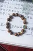 Pulsera Auténtica de Madera Qinan Verde Ágata Malaquita Cristal Fantasma Rojo del Sur Cuentas de Oración Budista Joyería de Madera Vintage de Nicho