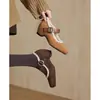 Zapatos Mary Jane Retro de Terciopelo Grueso para Mujer, Cálidos de Invierno, que Aumentan la Altura, Zapatos de Tacón Alto con Punta Cuadrada para Mujeres Bajitas