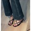 Sandalias Elegantes de Metal con Hebilla Estilo Francés y Punta Descubierta de Tacón Alto para Mujer, Sandalias de Tira Única Verano 2026 para Uso en Exteriores, Chanclas Estilo Romano