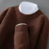 Suéter de Lana 100% Directo de Fábrica para Hombre Otoño Invierno Nuevo Engrosado Cuello Redondo Casual Color Sólido Cálido Tejido Capa Base