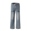 Calça jeans estilo americano 2025, estilo retrô, com zíper e botão, casual, perna reta, visual slim, alta