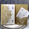 Tarjeta de Felicitación de Invitación Hermosa Estilo Europeo Transfronterizo Tarjeta de Encaje Calado Invitación de Boda Perforado Láser Zhejiang Venta al por Mayor