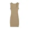 Atacado de roupas femininas transfronteiriças 2026 outono novo estilo europeu e americano sexy gola quadrada justa sem mangas regata vestido midi
