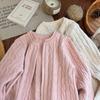 Cardigã Infantil Outono e Inverno Nova Chegada Roupa Externa para Meninas Suéter Cor Sólida Top de Tricô Infantil Casaco para Crianças Médias e Grandes