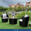 Mobiliário de Lazer ao Ar Livre Pátio Estadia em Família Hotel Varanda Terraço Cadeira de Vime Café Loja de Chá com Leite Mesa e Cadeira Impermeável à Prova de Sol