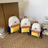 Mochila Infantil Jardim de Infância Estilo Coreano Color Blocking Fashionável Mochila para Ensino Fundamental Leve Tendência Bolsa Escolar para Meninas e Meninos